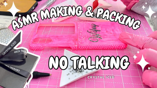 ASMR Making & Packing 💎✨ Gemma’s Oppo Find N2 Flip Electric PinkPhone Case⚡️🩷✨
