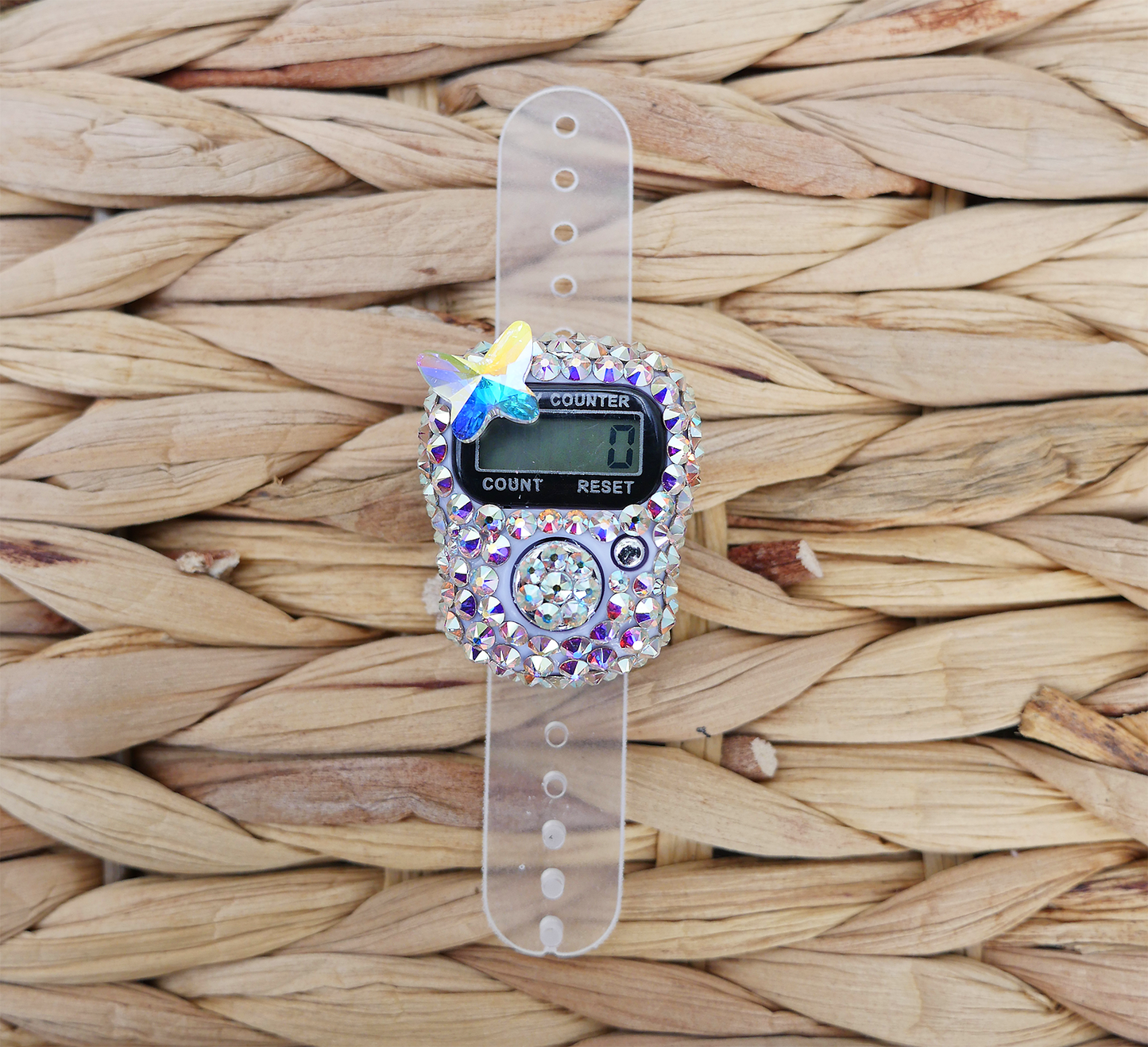 Crystal AB Butterfly Tasbih/Tally Counter