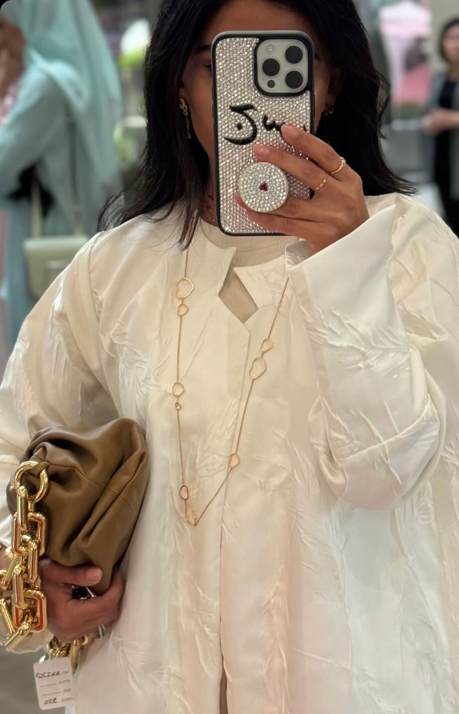 Phone Grip Design with your Arabic Initials & Heart (Design #799) - Crystal Iced