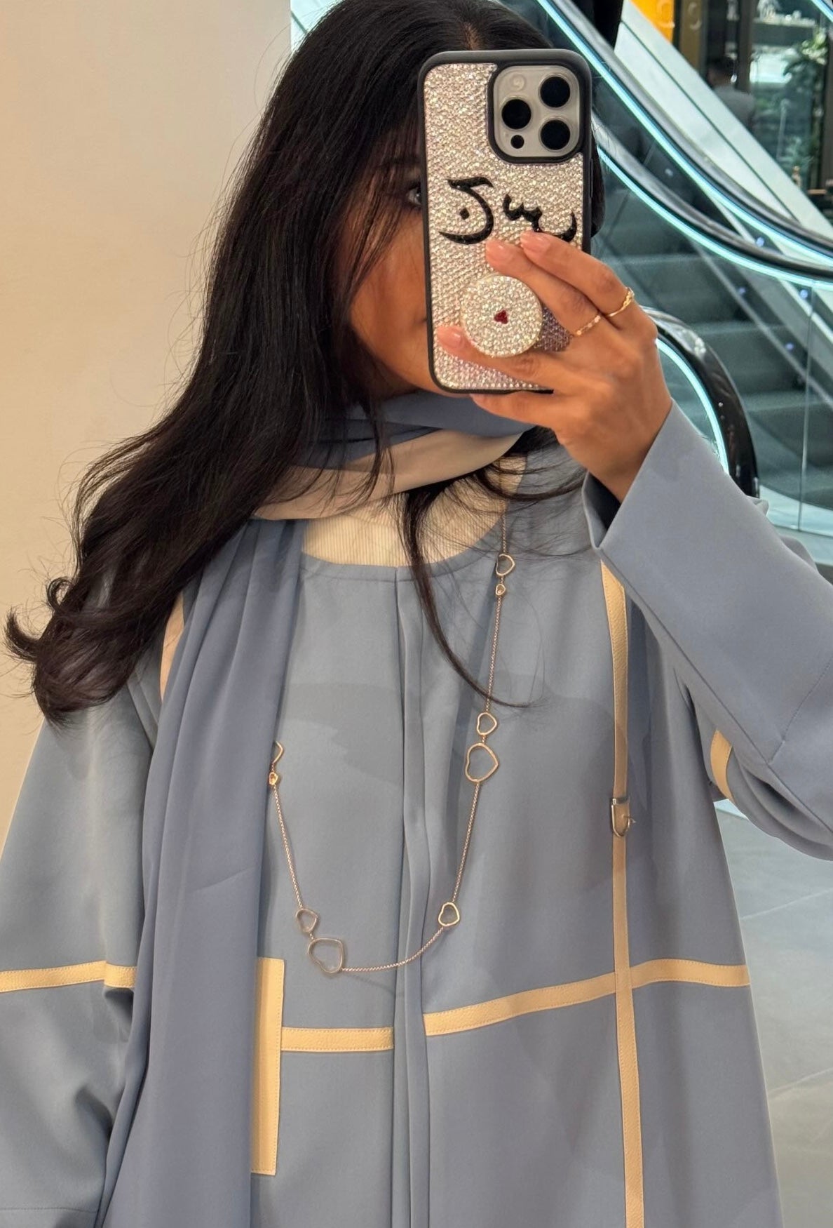 Phone Grip Design with your Arabic Initials & Heart (Design #799) - Crystal Iced