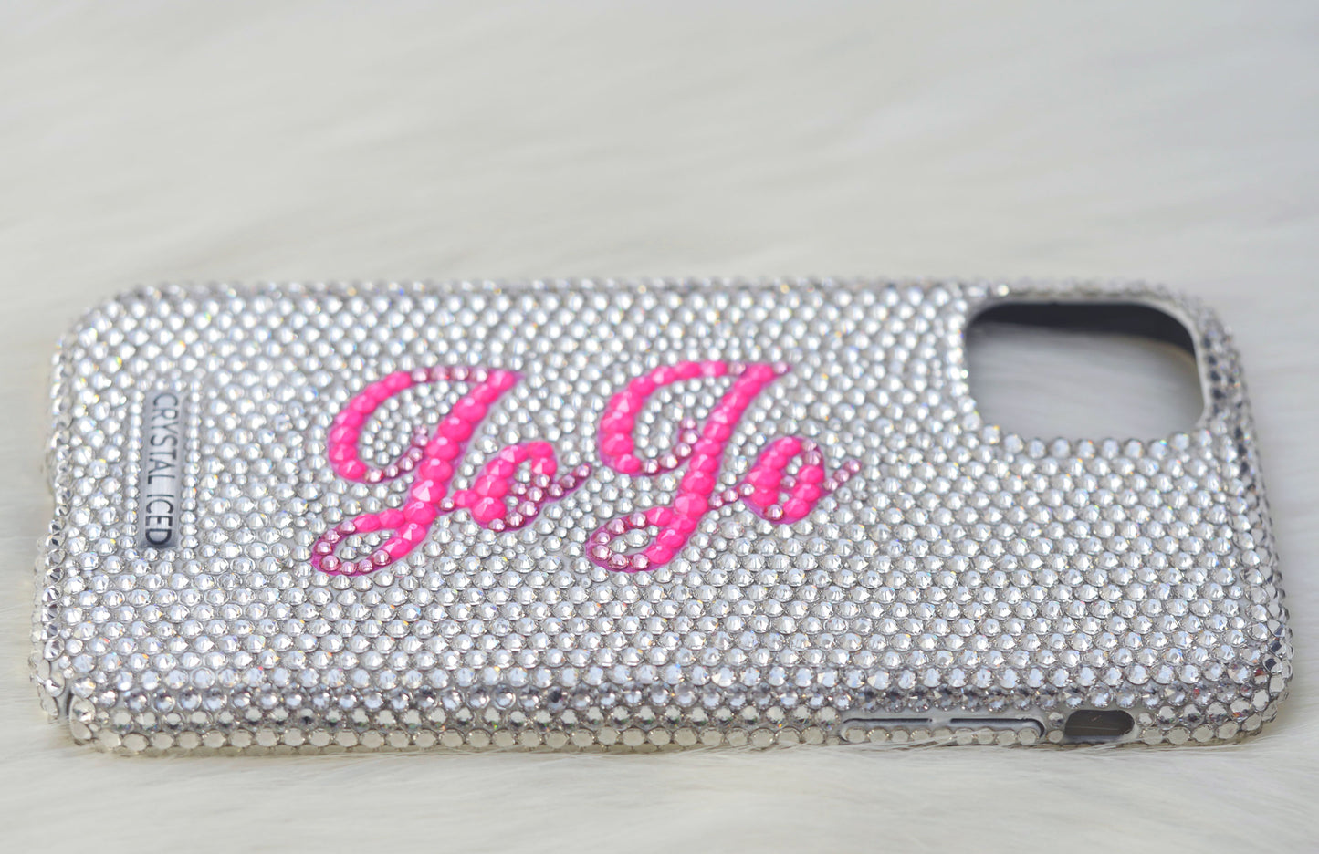 Neon Pink Name Made with Crystals (Design #228) - Crystal Iced