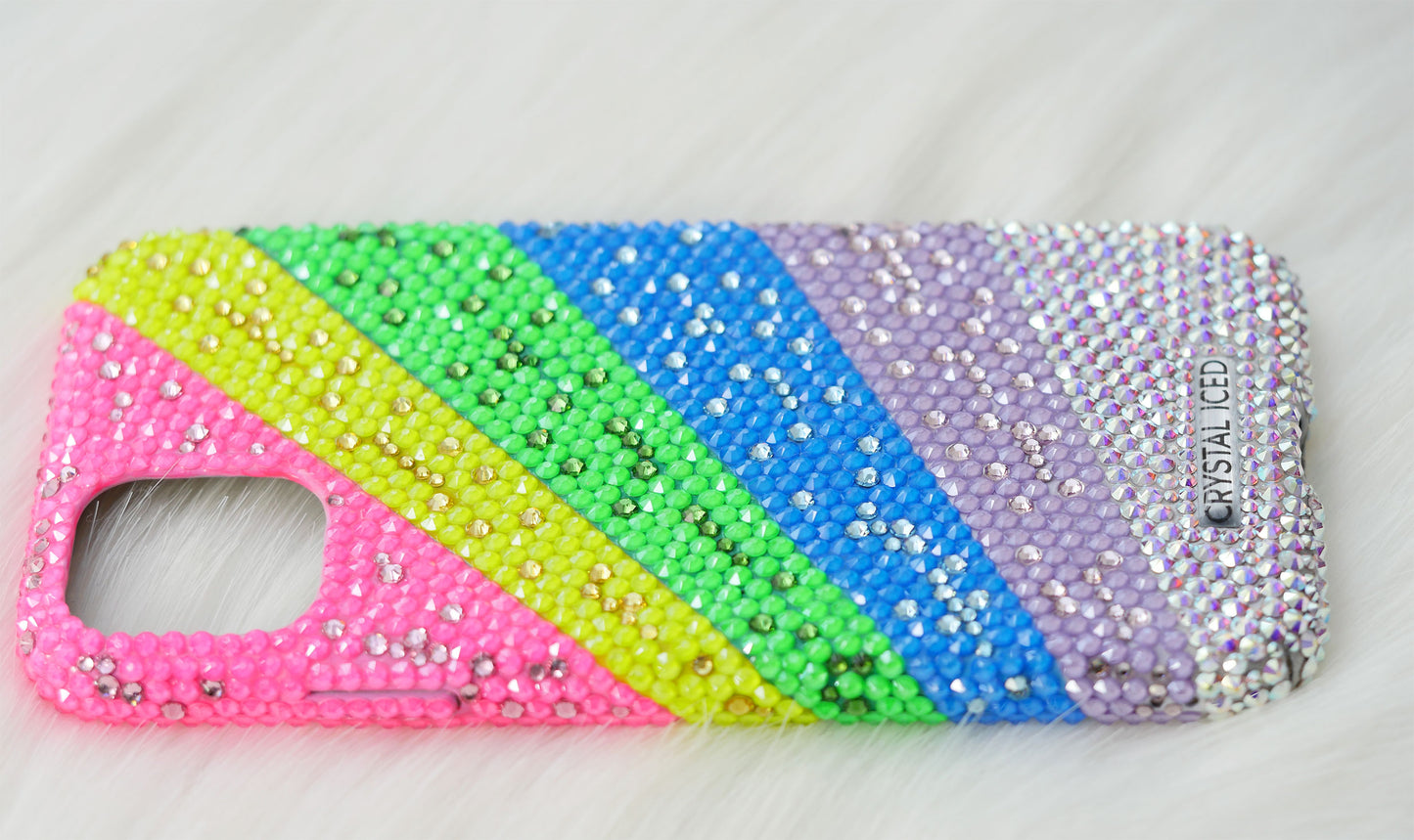 Neon Galaxy Made with Crystals (Design #246) - Crystal Iced