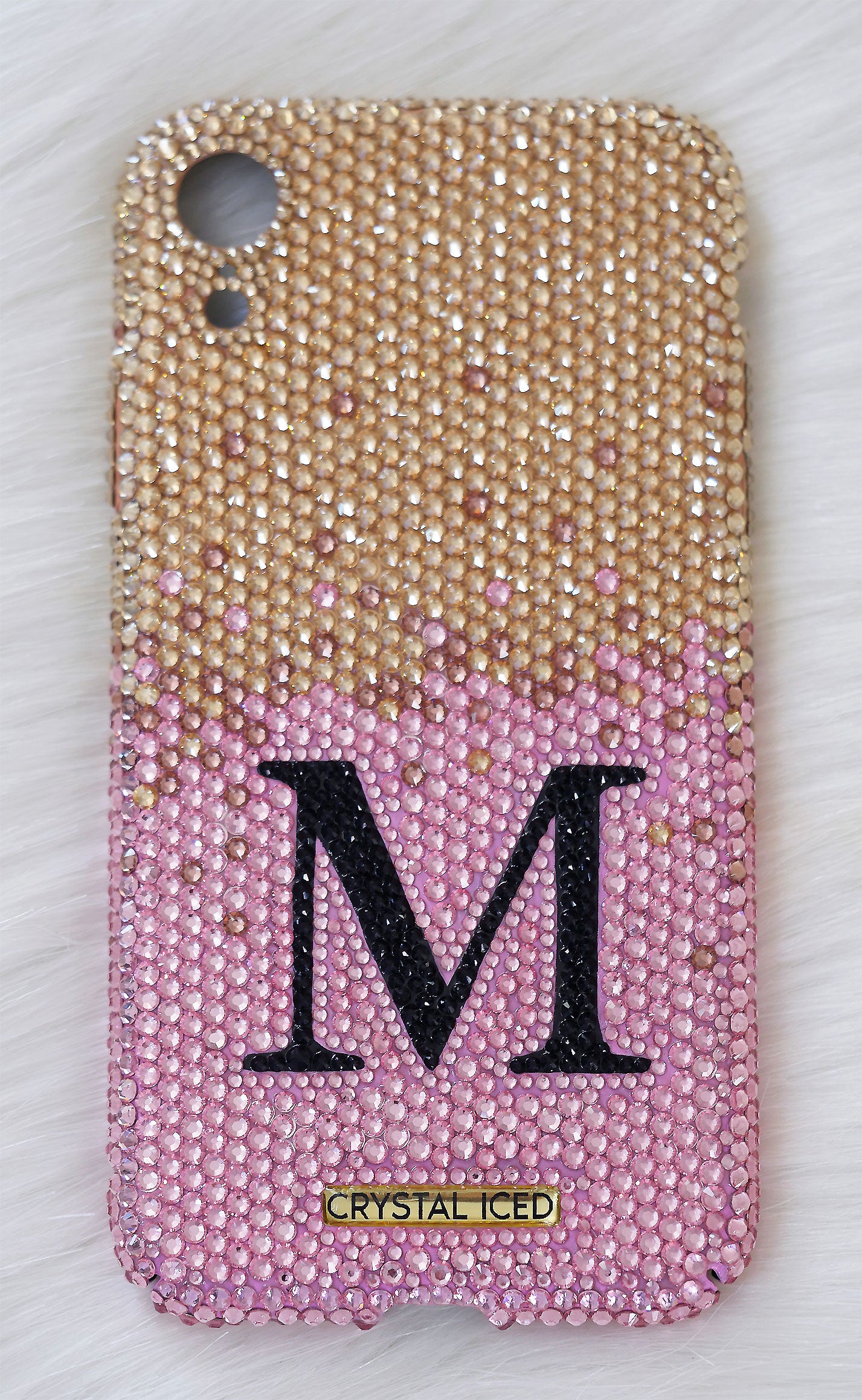 Monogram Ombre with your Initials in Crystals (Design #203) - Crystal Iced