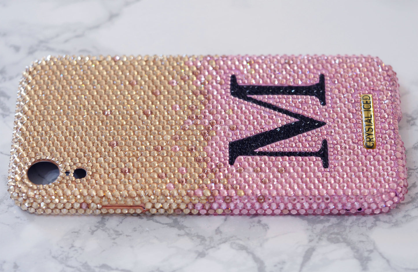 Monogram Ombre with your Initials in Crystals (Design #203) - Crystal Iced