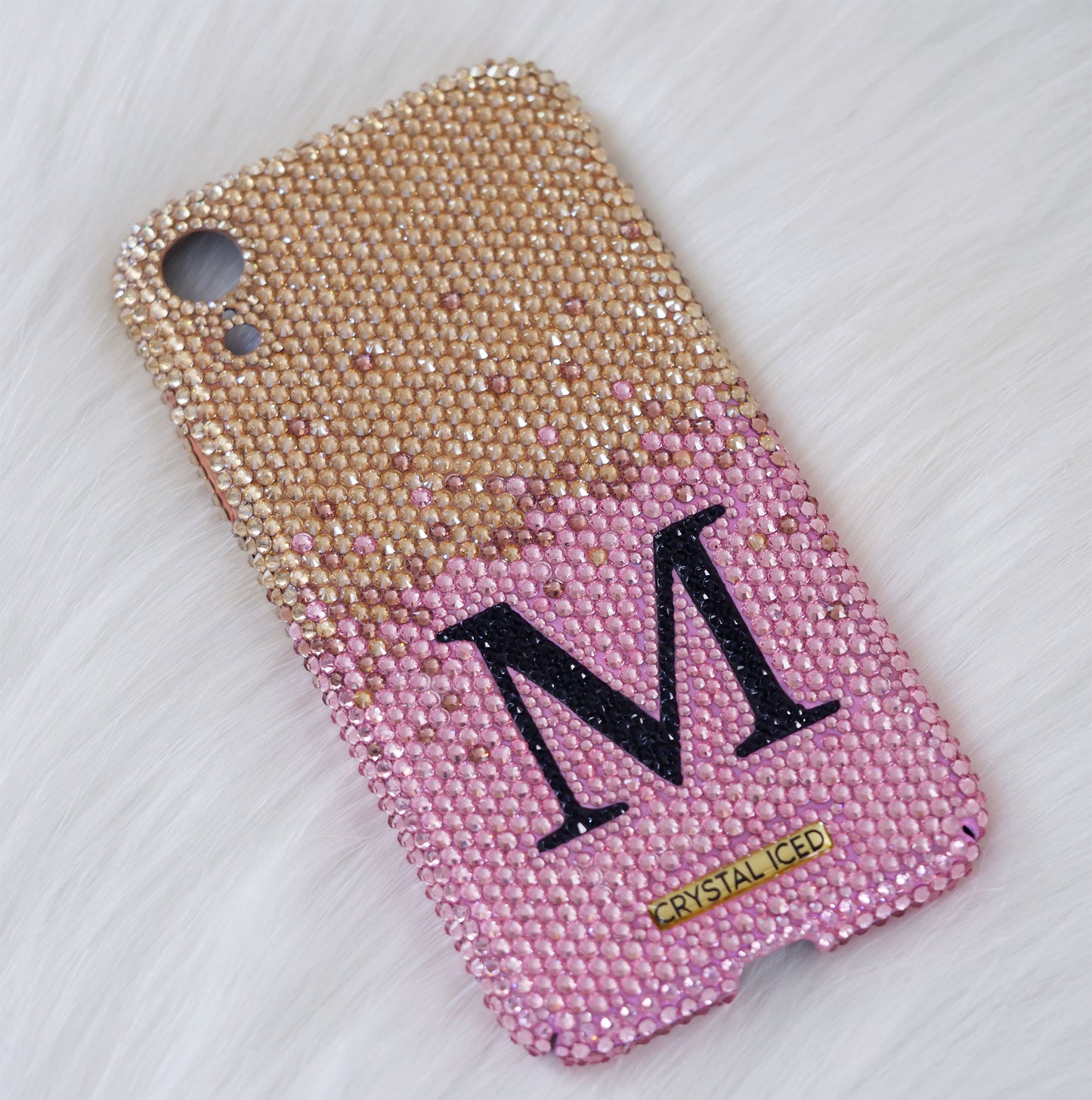 Monogram Ombre with your Initials in Crystals (Design #203) - Crystal Iced