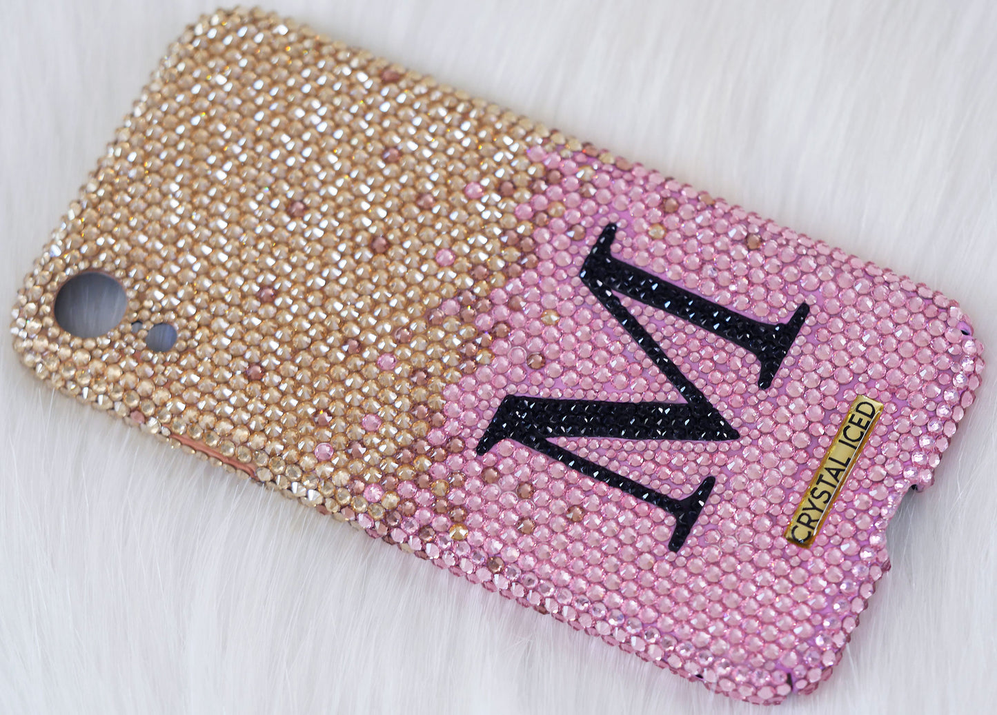 Monogram Ombre with your Initials in Crystals (Design #203) - Crystal Iced