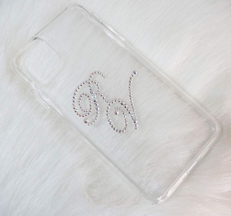 Initials With Crystal AB (Design #133) - Crystal Iced