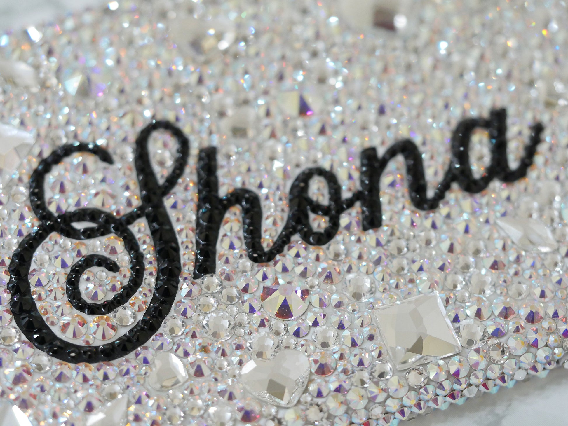 Bella with your Name made with Crystals (Design #235) - Crystal Iced