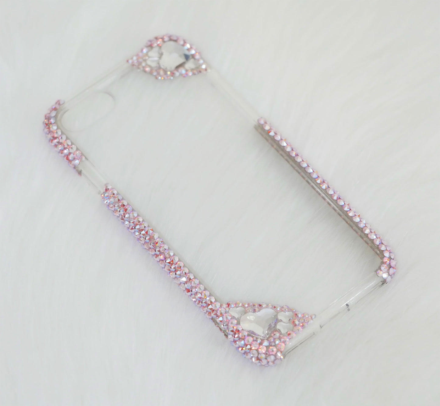 Simple Hearts Light Rose AB (Design #129) - Crystal Iced