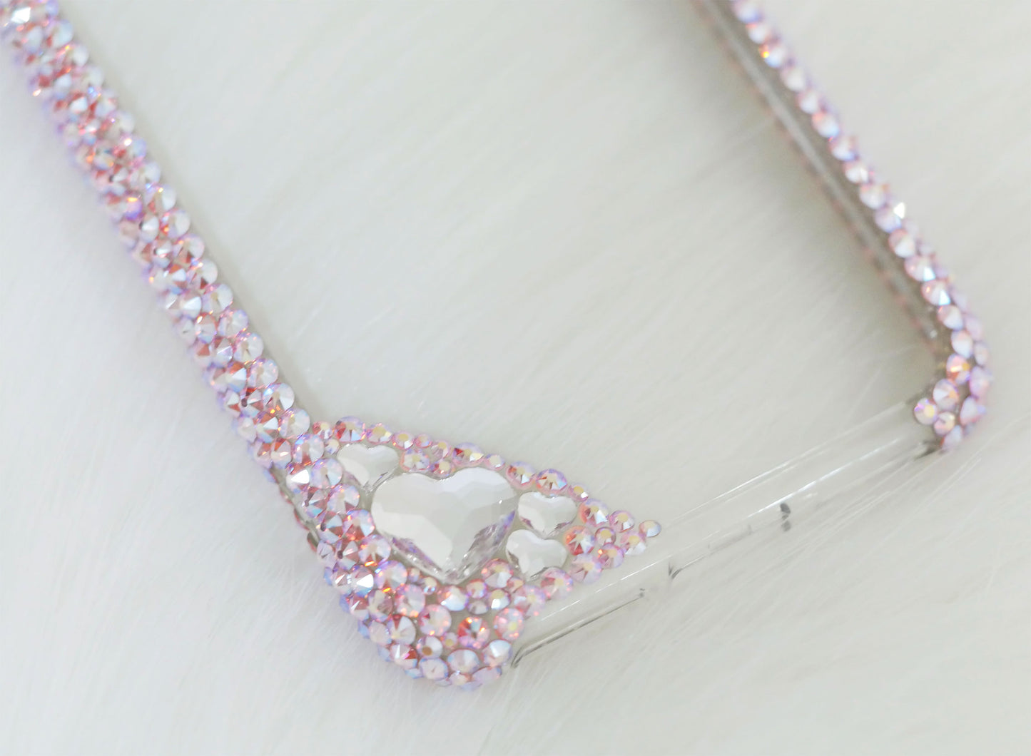 Simple Hearts Light Rose AB (Design #129) - Crystal Iced