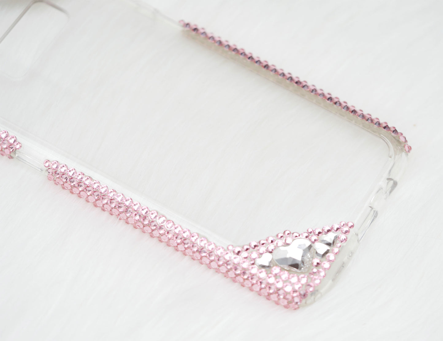 Simple Hearts Light Rose(Design #125) - Crystal Iced