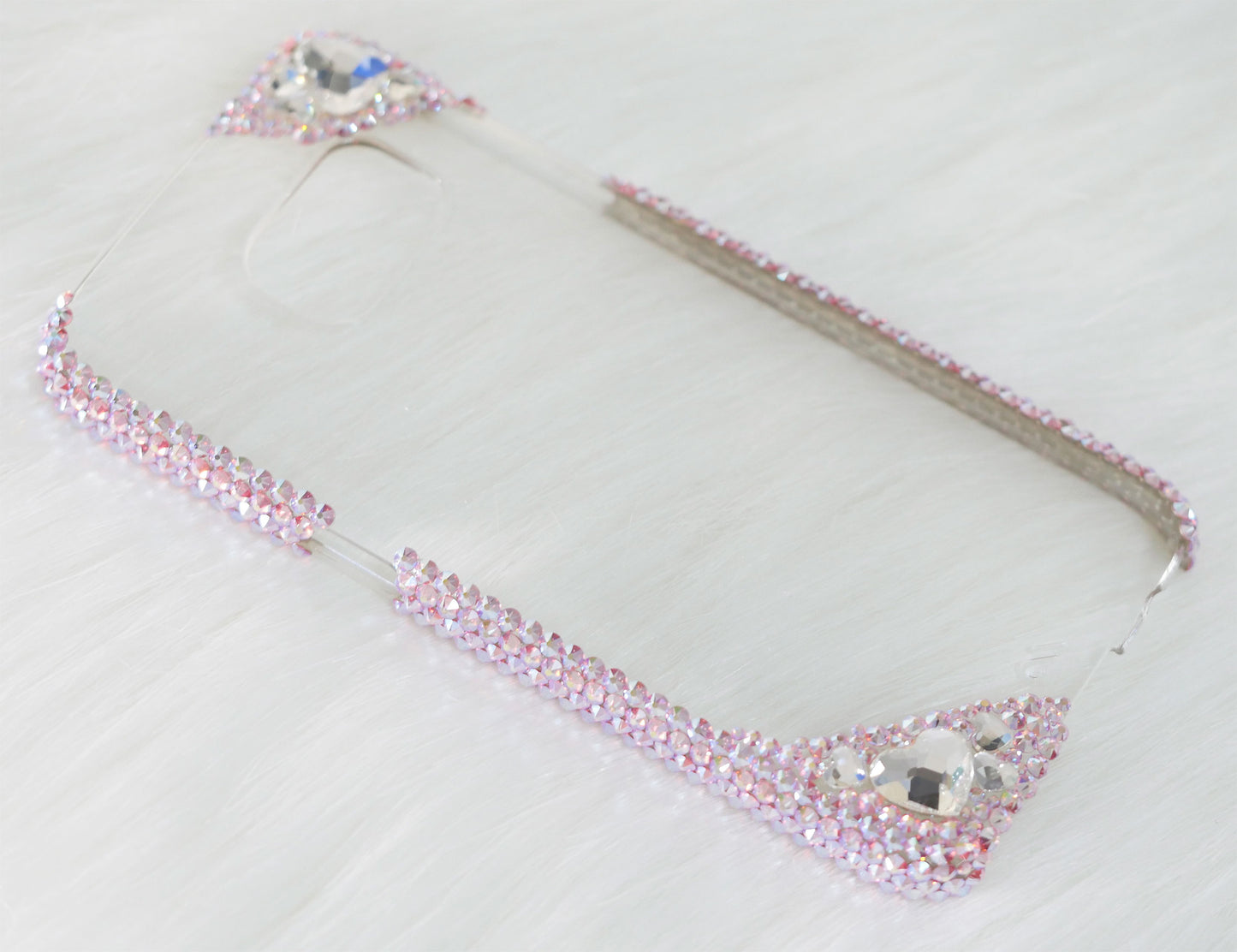 Simple Hearts Light Rose AB (Design #129) - Crystal Iced