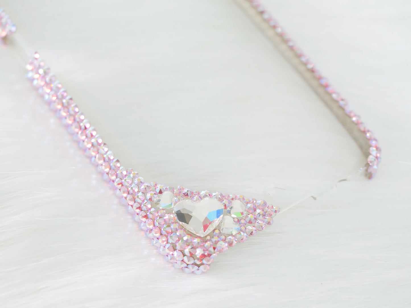 Simple Hearts Light Rose AB (Design #129) - Crystal Iced