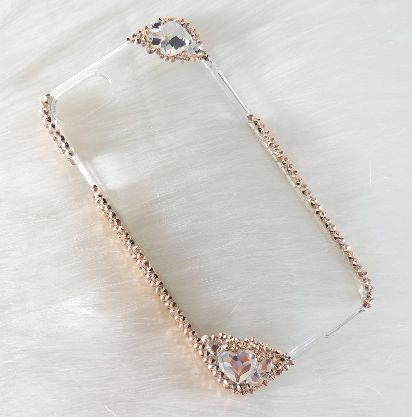 Simple Hearts Rose Gold (Design #127) - Crystal Iced