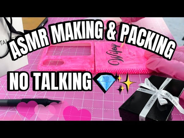 ASMR Making & Packing 💎✨ Gemma’s Oppo Find N2 Flip Electric PinkPhone Case⚡️🩷✨