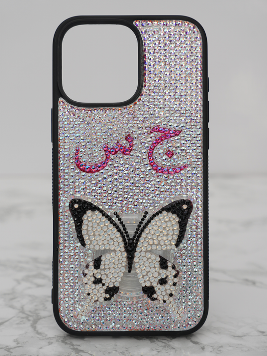 Butterfly Phone Grip Design with your Arabic Initials (Design #186)