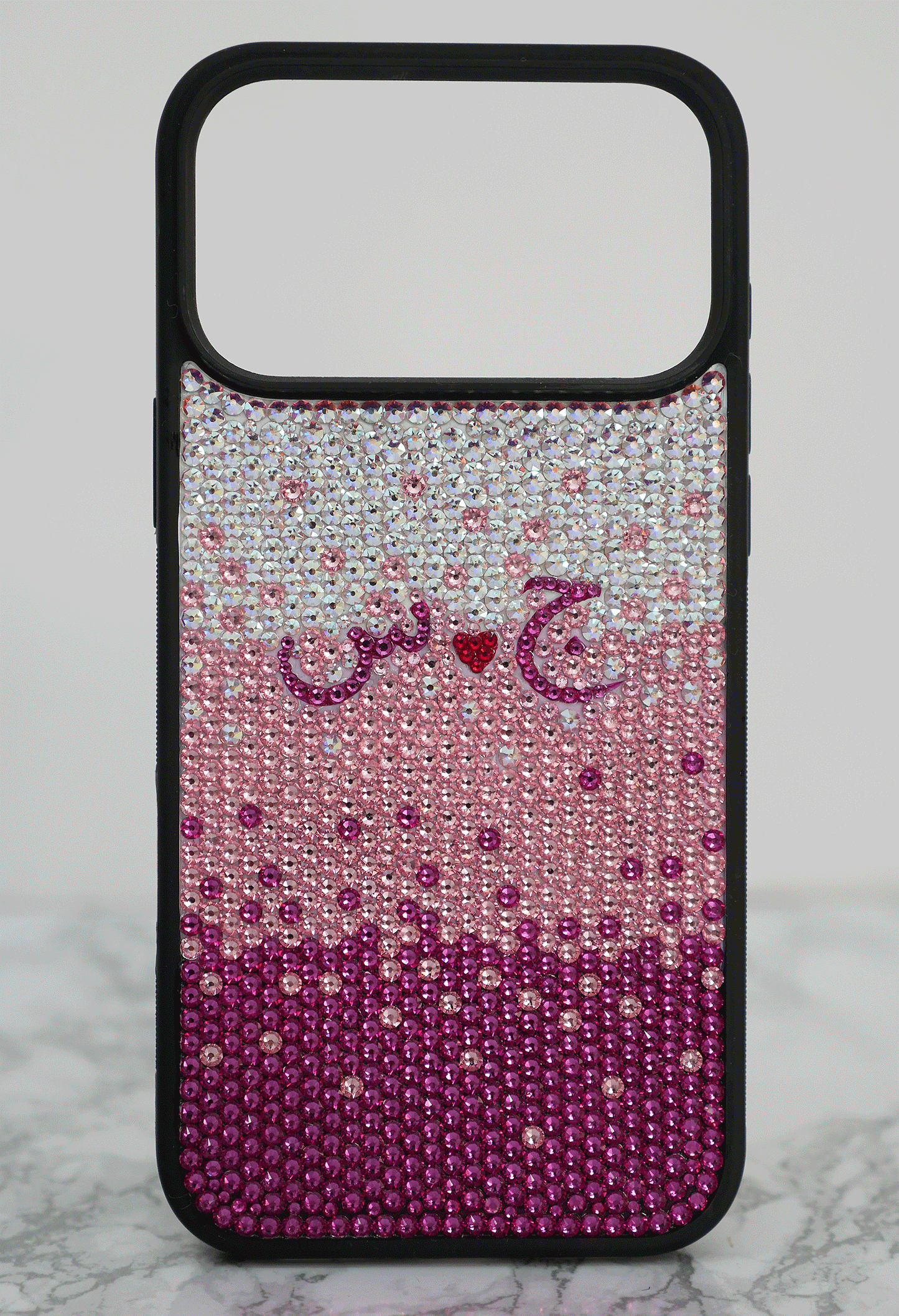 Pink Gradient Design with your Arabic/English Initials (Design #196)