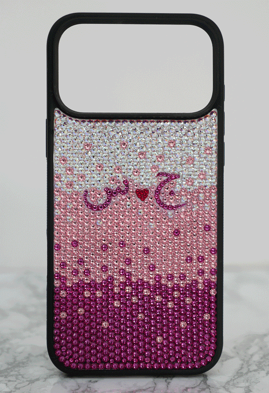 Pink Gradient Design with your Arabic/English Initials (Design #196)