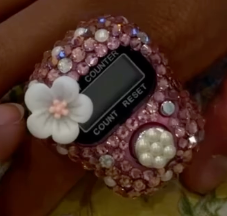 Pink Flower Tasbih/Tally Counter