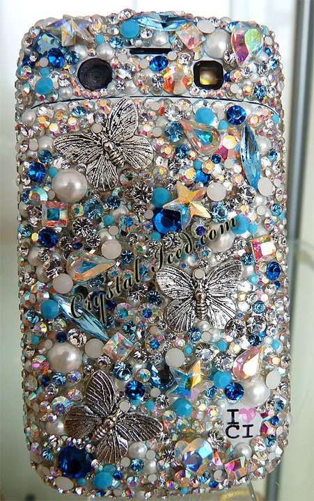 Diamant et Perles "Butterfly" made with Crystals (Design #570) - Crystal Iced