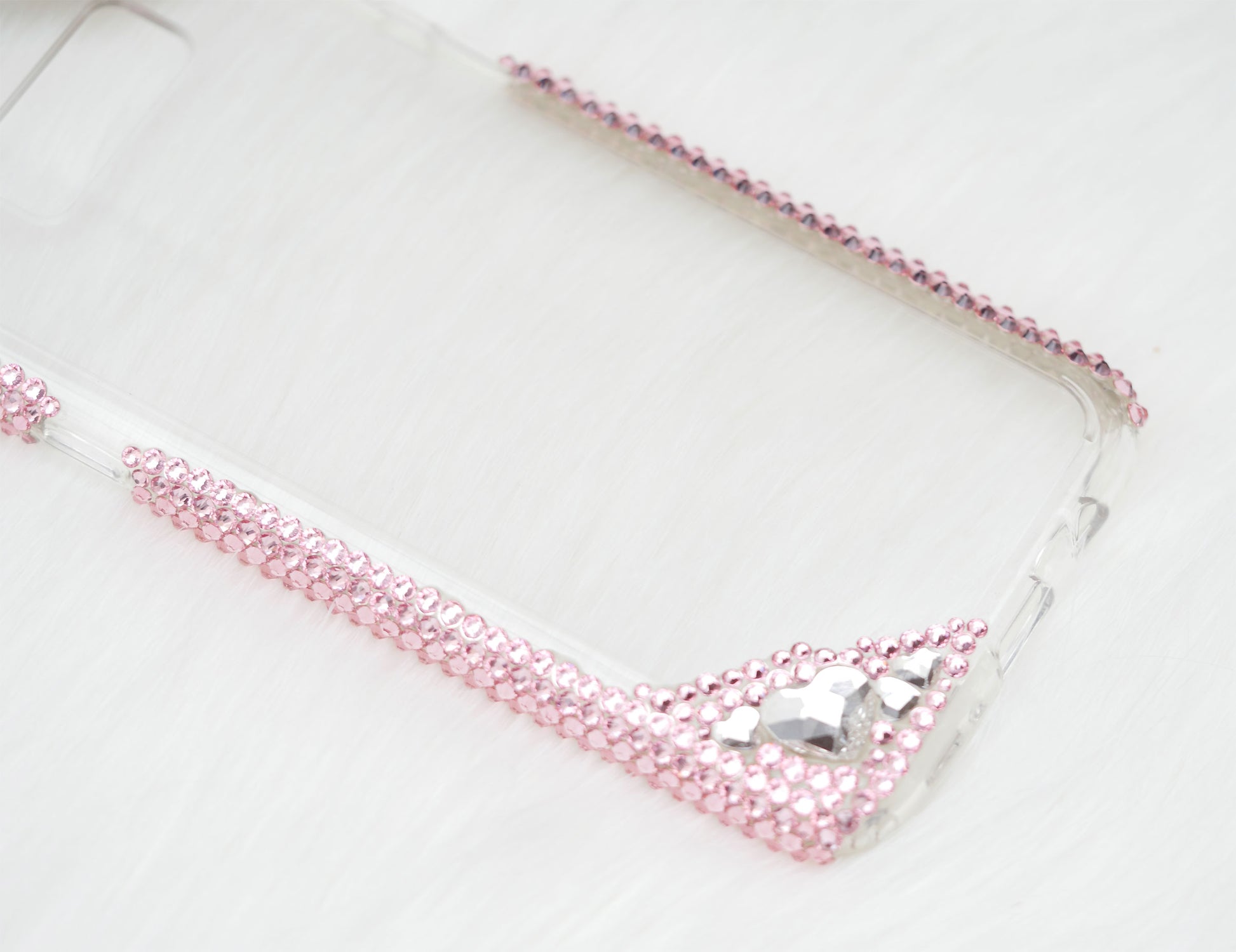 Simple Hearts Light Rose(Design #125) - Crystal Iced