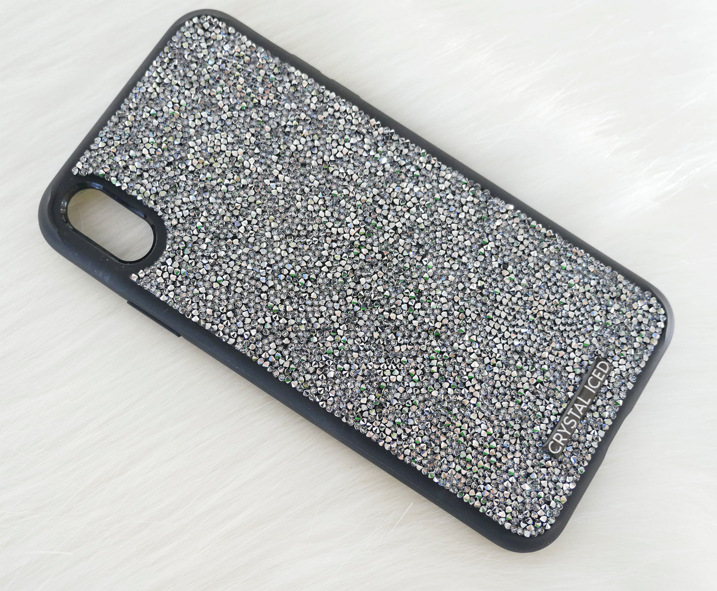 Fine Rocks in Grey Crystals for Apple iPhone XS Max (Design #814) - Crystal Iced